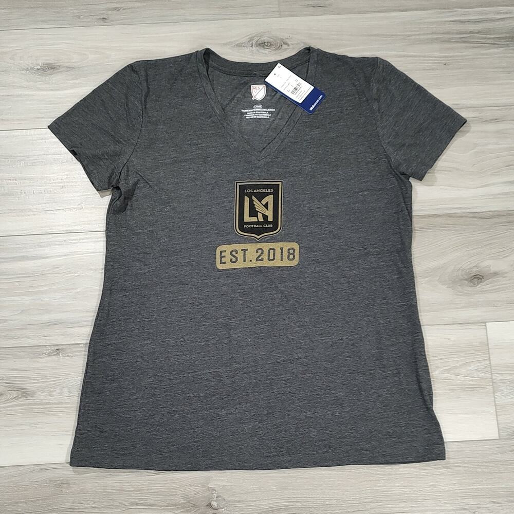 LAFC Los Angeles FC T-Shirt Women's Large Charcoal MLS Short Sleeve New